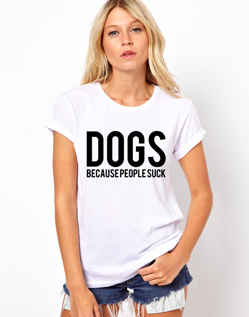 Tricou dama alb - DOGS